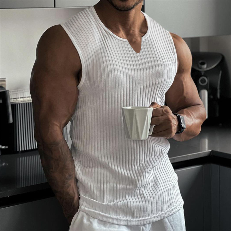 Summer New men V-neck Vest str - đánh giá và giá Undershirt Crew Neck