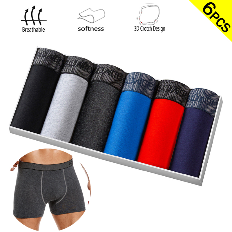6pcs/pack Boxer Briefs Solid C - đánh giá và giá Multi Pack Underwear