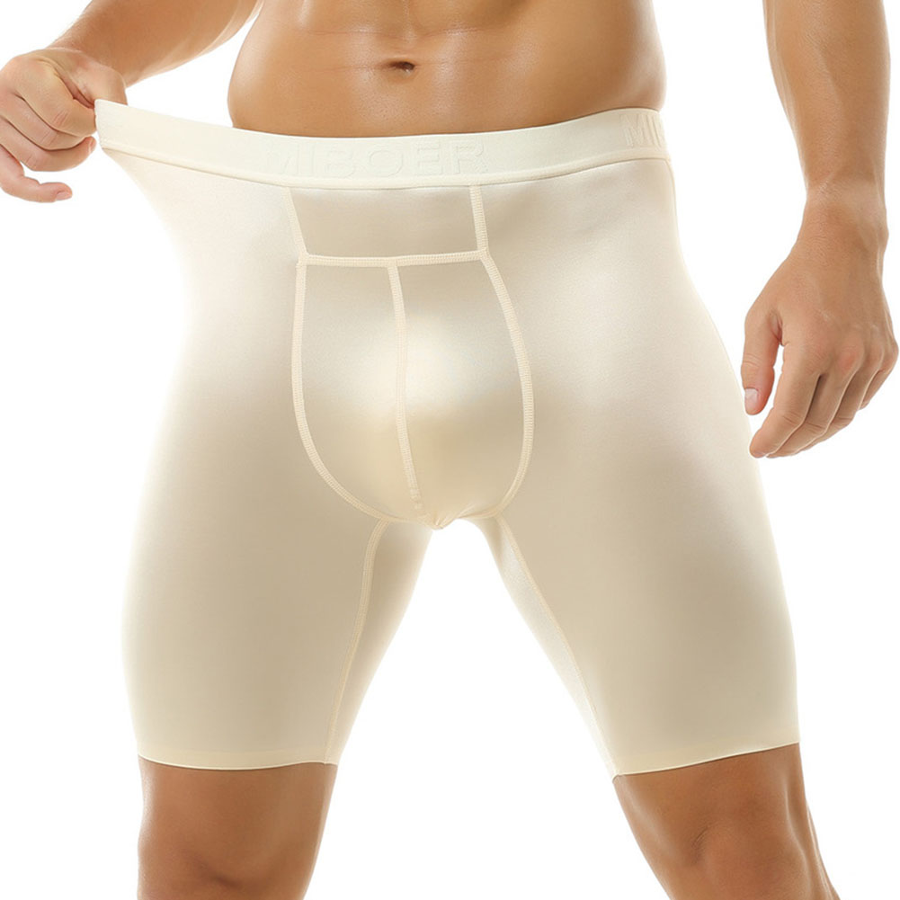 Men Ice Silk Glossy Long Leg B - đánh giá và giá Long Leg Trunk Men